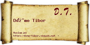 Döme Tibor névjegykártya