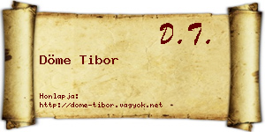 Döme Tibor névjegykártya