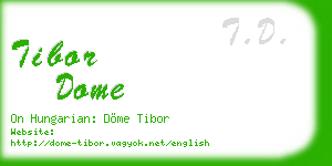 tibor dome business card